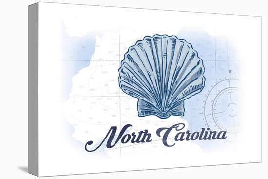 North Carolina - Scallop Shell - Blue - Coastal Icon-Lantern Press-Stretched Canvas