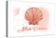 North Carolina - Scallop Shell - Coral - Coastal Icon-Lantern Press-Stretched Canvas