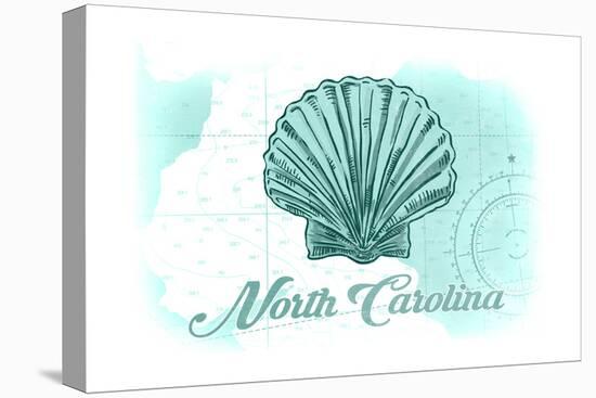 North Carolina - Scallop Shell - Teal - Coastal Icon-Lantern Press-Stretched Canvas