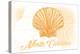 North Carolina - Scallop Shell - Yellow - Coastal Icon-Lantern Press-Stretched Canvas