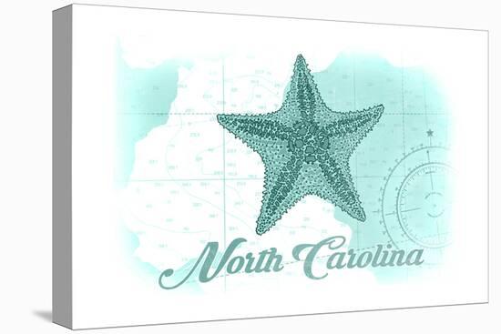 North Carolina - Starfish - Teal - Coastal Icon-Lantern Press-Stretched Canvas