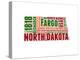 North Dakota Word Cloud Map-NaxArt-Stretched Canvas