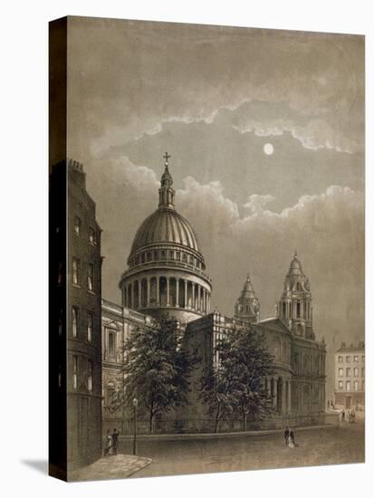 North-East View of St Paul's Cathedral by Moonlight, City of London, 1850-null-Premier Image Canvas