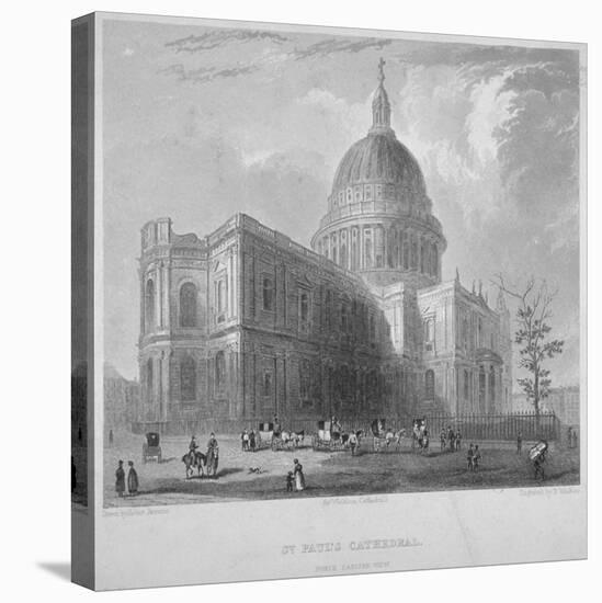 North-East View of St Paul's Cathedral, City of London, 1835-Benjamin Winkles-Premier Image Canvas