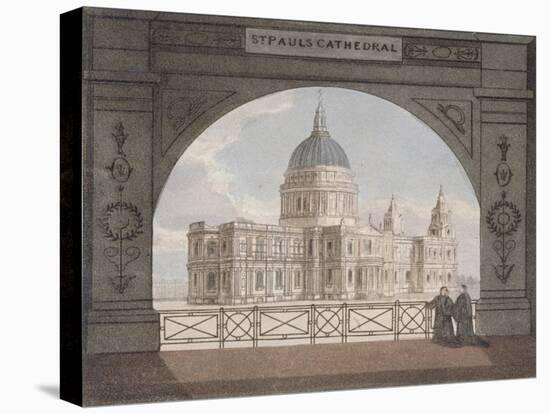 North-East View of St Paul's Cathedral Through an Archway, City of London, 1820-null-Premier Image Canvas