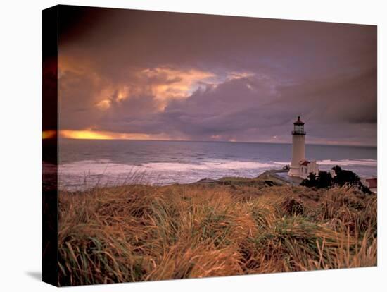 North Head Lighthouse at Sunset, Fort Canby State Park, Washington, USA-Brent Bergherm-Premier Image Canvas