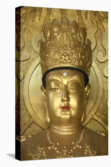 North Korea, Kaesong. a Gold Buddha at Ryongtong Temple. Founded by Chontae Buddhist Sect in 1027-Katie Garrod-Premier Image Canvas