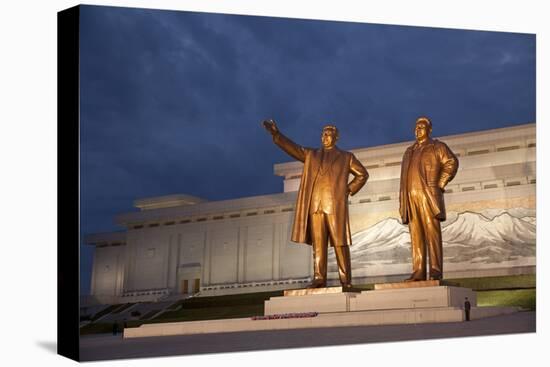 North Korea, Pyongyang. Bronze Statues of Kim Il Sung, Arm Out Pointing the Way Forward-Katie Garrod-Premier Image Canvas