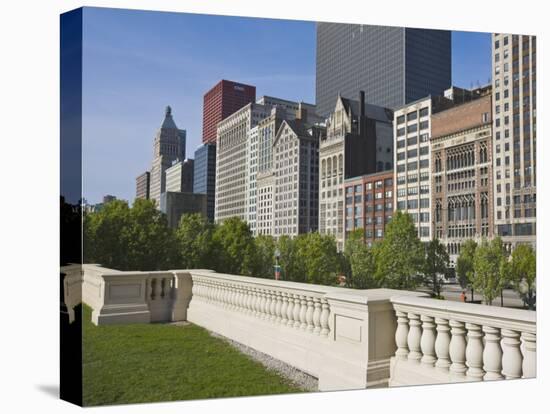 North Michigan Avenue by Millennium Park, Chicago, Illinois, USA-Amanda Hall-Premier Image Canvas