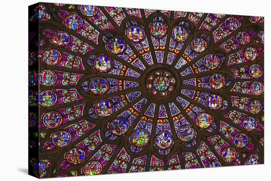 North Rose Window Virgin Mary Jesus Disciples Stained Glass Notre Dame Cathedral Paris, France-William Perry-Premier Image Canvas