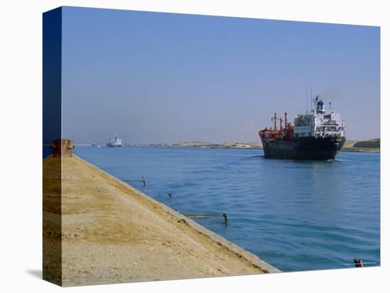 Northbound Freighter on the Suez Ship Canal, Suez, Egypt, North Africa-Anthony Waltham-Premier Image Canvas