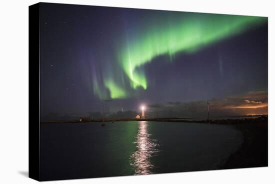 Northern Lights (Aurora Borealis) at Grotta Island Lighthouse, Polar Regions-Matthew Williams-Ellis-Premier Image Canvas