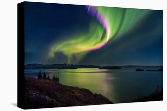 Northern Lights over Thingvallavatn or Lake Thingvellir. Thingvellir National Park. Iceland-null-Premier Image Canvas