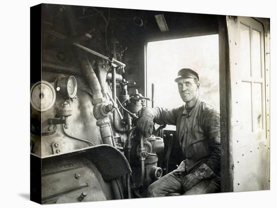 Northern Pacific - Engineer, Circa 1909-null-Premier Image Canvas