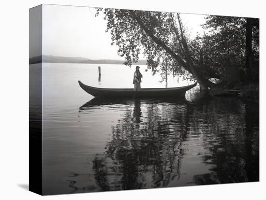 Northwest Indian Style Canoe on a Lake Washington, 1905-1906-Ashael Curtis-Premier Image Canvas