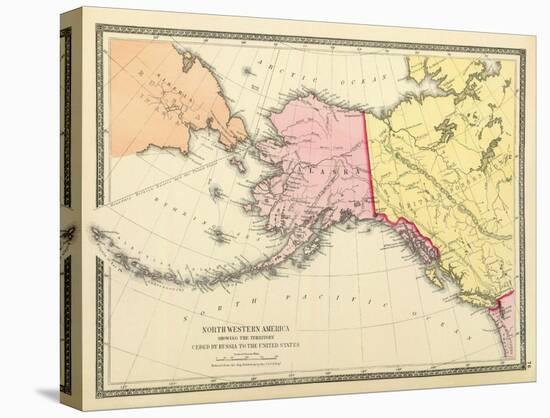 Northwestern America Showing the Territory ceded by Russia to the United States, c.1872-null-Stretched Canvas