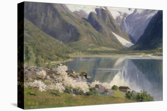 Norvège, bord d'un fjord au printemps .1896-Johannes Martin Grimelund-Premier Image Canvas