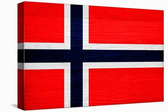 Norway Flag Design with Wood Patterning - Flags of the World Series-Philippe Hugonnard-Stretched Canvas