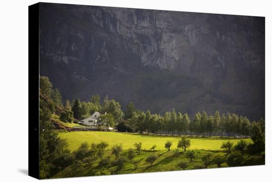 Norway, Flam. Sunlit Farm in Flam Mountains-Kymri Wilt-Premier Image Canvas