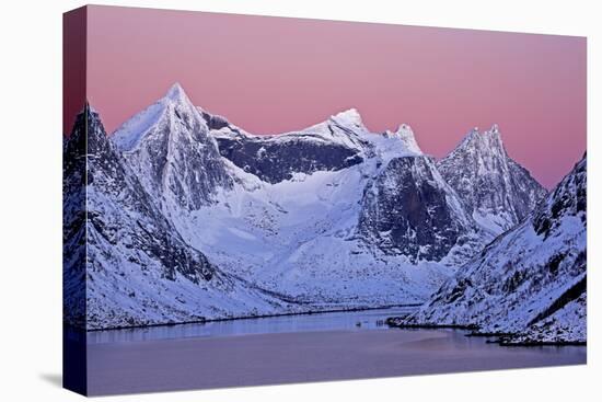 Norway, Lofoten, Moskenesoya, Kirkefjord, Pure Mountains-Bernd Rommelt-Premier Image Canvas