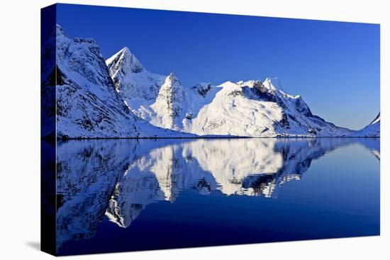 Norway, Lofoten, Moskenesoya, Kirkefjord, Pure Mountains-Bernd Rommelt-Premier Image Canvas