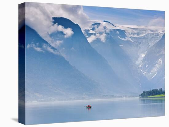 Norway, Western Fjords, Nordfjord, People in Rowing Boat-Shaun Egan-Premier Image Canvas