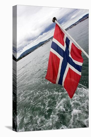 Norwegian Flag on a Boat-Felipe Rodríguez-Premier Image Canvas