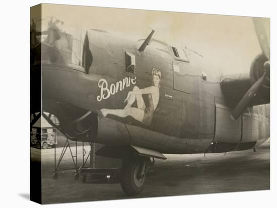 Nose Art on a B24 Liberator, c.1945-null-Stretched Canvas