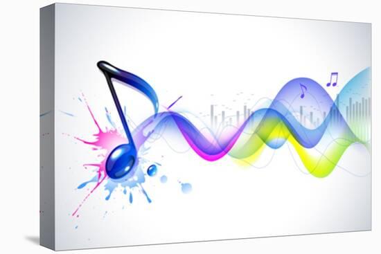 Note And Sound Waves. Music Background-Misha-Stretched Canvas