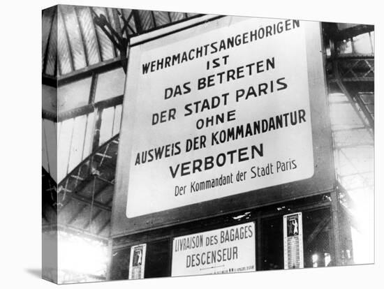 Notice in a Railway Station in German-Occupied Paris, 17 July 1940-null-Premier Image Canvas