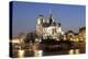 Notre Dame Cathedral and River Seine at Night, Paris, Ile De France, France, Europe-Markus Lange-Premier Image Canvas