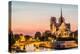 Notre Dame De Paris by Night and the Seine River France in the City of Paris in France-OSTILL-Premier Image Canvas