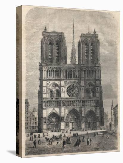 Notre Dame Plan after Eugene Viollet le Duc, who restored the cathedral in the mid-19th century-French School-Premier Image Canvas