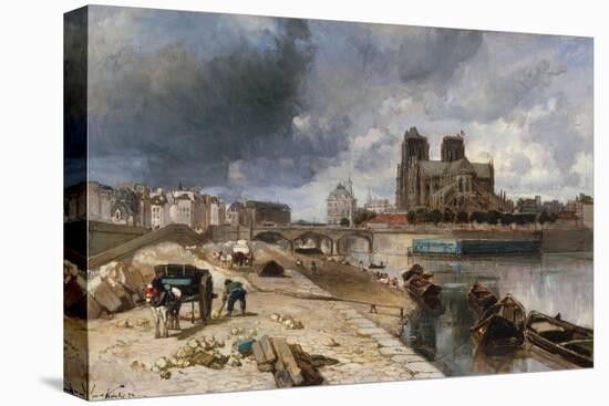 Notre-Dame vue du quai de la Tournelle-Johan-Barthold Jongkind-Premier Image Canvas