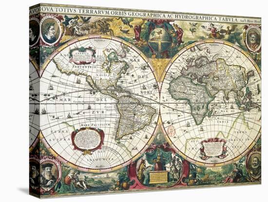 Nova Totius Terrarum Orbis Geographica Ac Hydrographica Tabula-Henricus Hondius-Premier Image Canvas