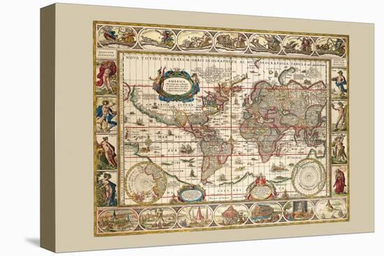 Nova Totius Terrarum Orbis-Joan Blaeu-Stretched Canvas