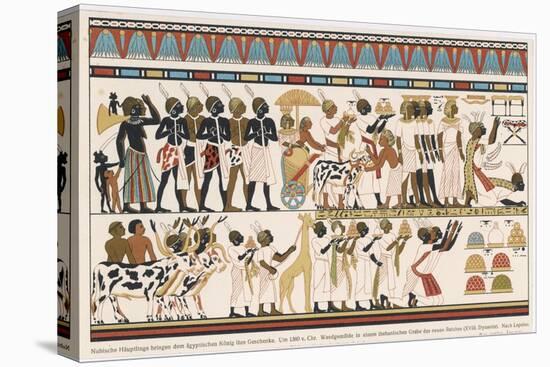 Nubians from the South Bring Tribute to the Egyptian Pharaoh-null-Stretched Canvas
