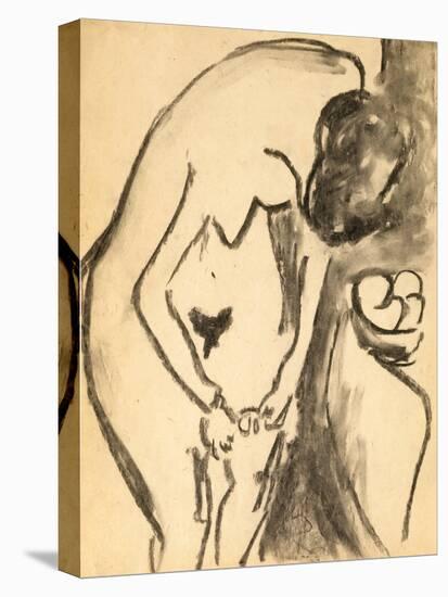 Nude, 1909 (Charcoal & Charcoal Wash on Paper)-Ernst Ludwig Kirchner-Premier Image Canvas