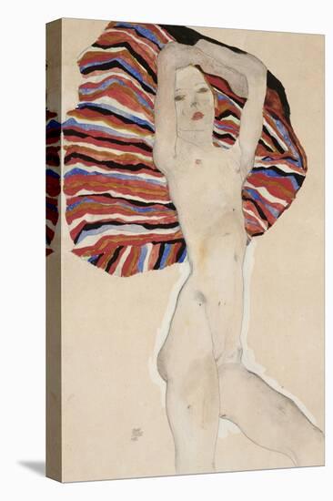 Nude Against Coloured Material, 1911-Egon Schiele-Premier Image Canvas