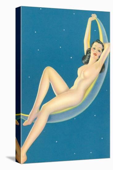 Nude Lounging on Moon-null-Stretched Canvas