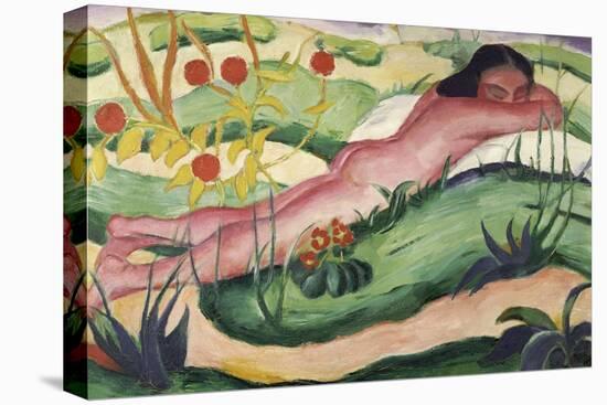 Nude Lying in the Flowers-Franz Marc-Premier Image Canvas