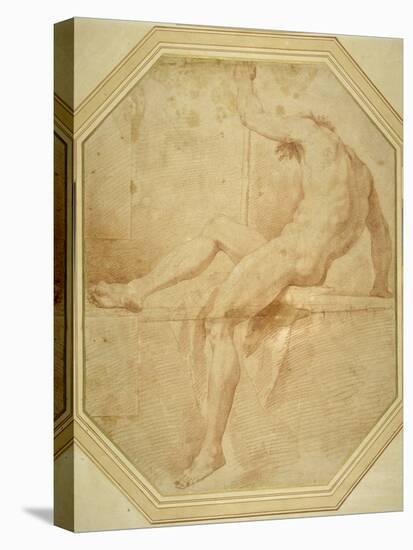 Nude Seated and Turning Away, Grasping a Staff in His Left Hand-Carlo Maratti-Premier Image Canvas