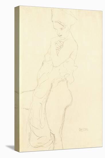 Nude Standing Left, Holding a Towel to the Body, 1917-Gustav Klimt-Premier Image Canvas