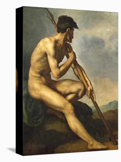 Nude Warrior with a Spear, C.1816-Théodore Géricault-Premier Image Canvas