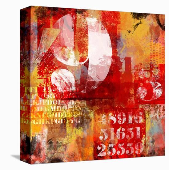 Number & Text Abstract Collage-null-Stretched Canvas