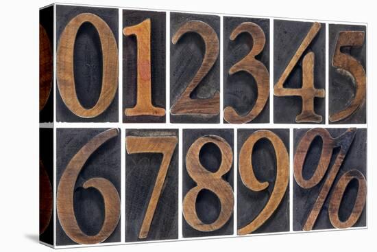 Numbers from Zero to Nine and Percent Symbol-PixelsAway-Stretched Canvas