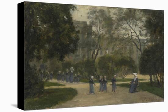 Nuns and Schoolgirls in the Tuileries Gardens, Paris, 1870S-1880S-Stanislas Lepine-Premier Image Canvas