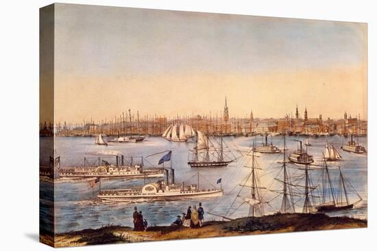 NY: Brooklyn Heights, 1849-Currier & Ives-Premier Image Canvas