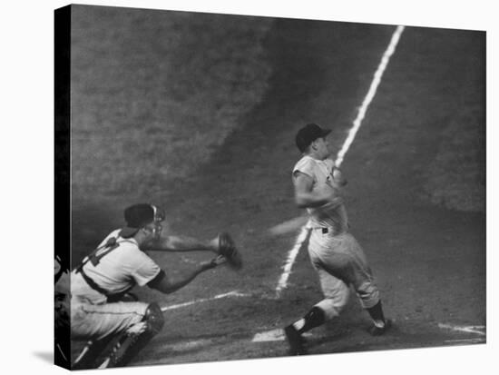 NY Yankees Right Fielder Roger Maris Hitting His 59th Home Run in Record Breaking Year-Ralph Morse-Premier Image Canvas