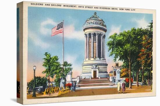 NYC, New York - 89th St & Riverside Drive Soldiers' & Sailors' Monument-Lantern Press-Stretched Canvas